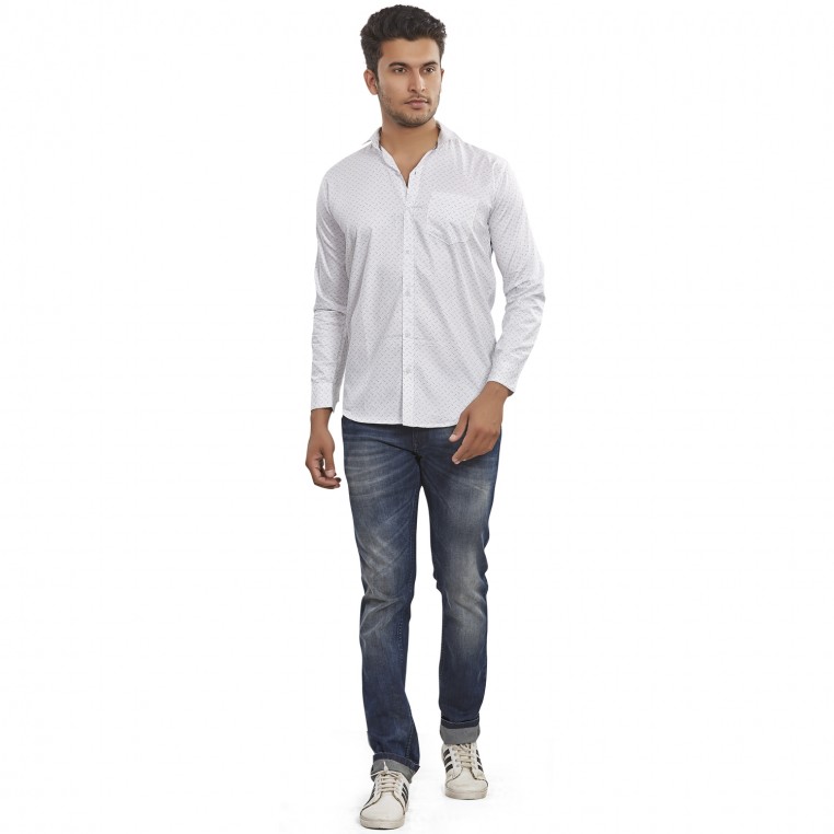 Royal Spider Men`s Stylish White Casual Shirt