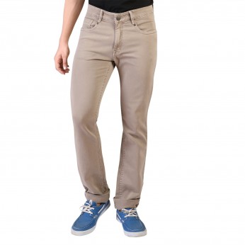 Denim Vistara Men`s Khaki Colored Slim Fit Jeans