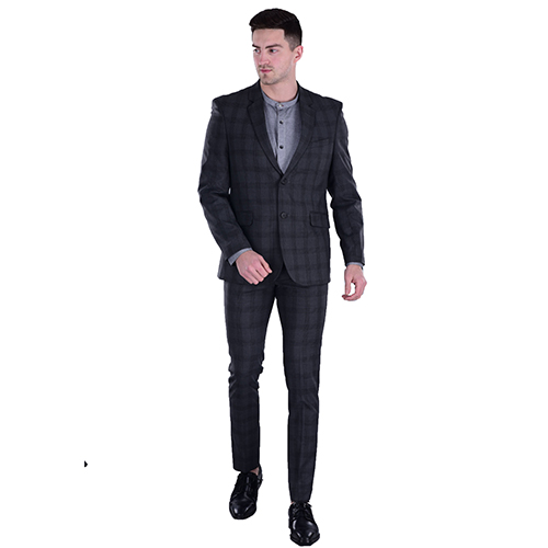 Grey Check Suit Terry Rayon Youth Fit