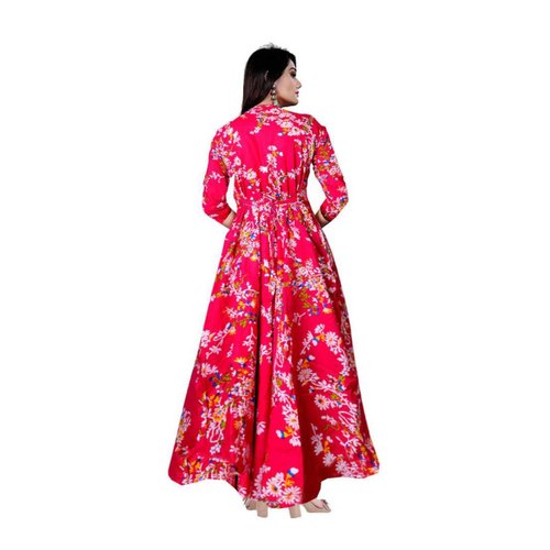 Rajasthani Flower Print Rayon Dress