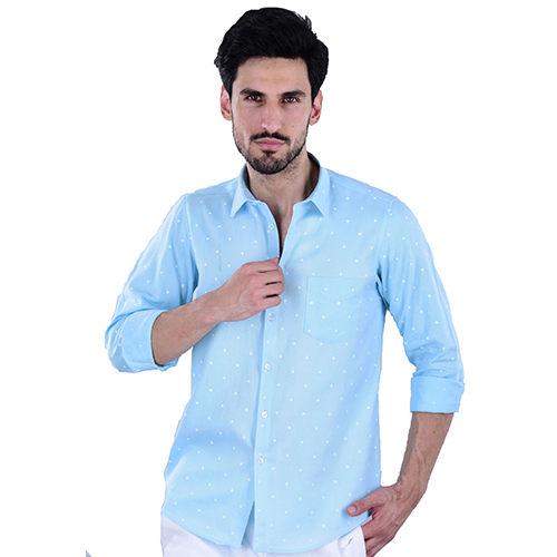 Blue Printed Shirt 100% Cotton Youth Fit