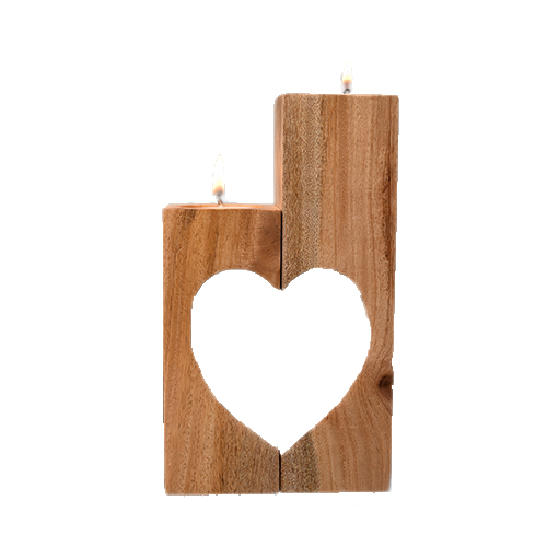 Amore Tea-Light Holder (Mahogany) - Set of 2