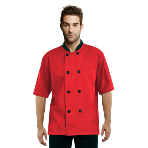 Short Sleeves Mens Side Mesh Chefs Coat