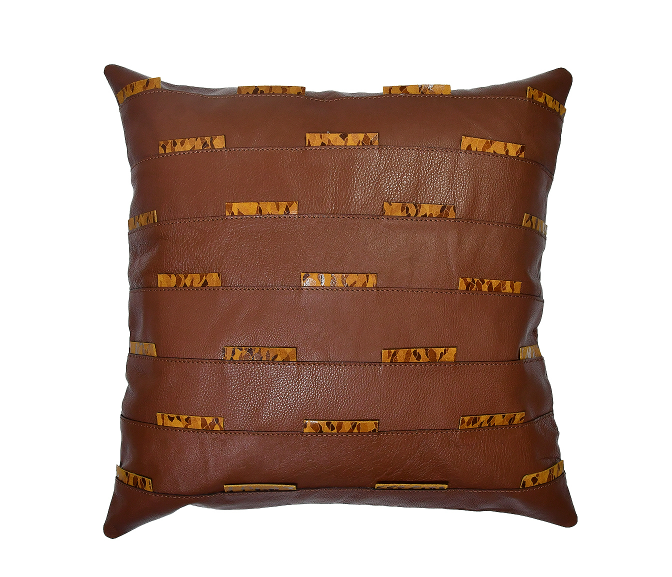 Dry Milled Leather Cushion Cover