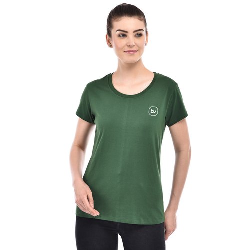 Dark Green Girls Cotton T-Shirt