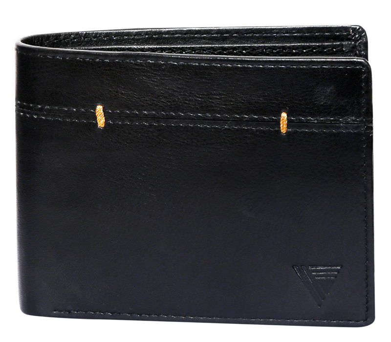 Premium Genuine Leather Bi-Fold Wallet (BLACK)