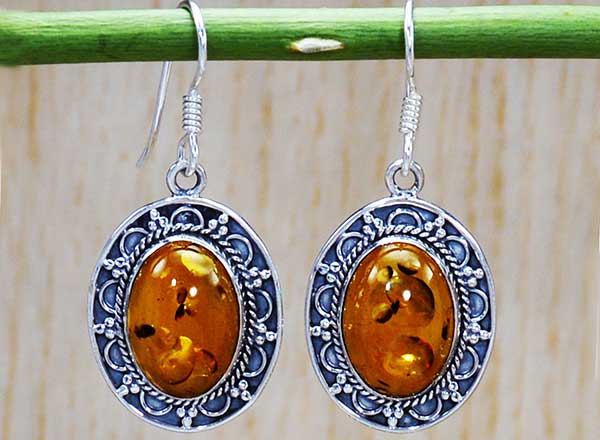 Amber Gemstone 925 Silver Bangle