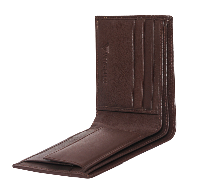 Premium Genuine Leather Bi-Fold Wallet (BROWN)