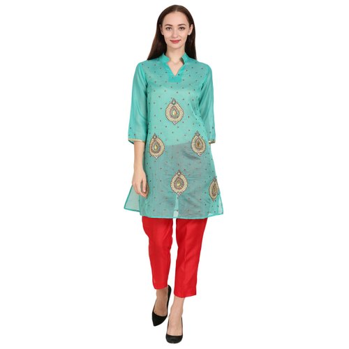 Ladies Designer Chanderi Cotton Kurti