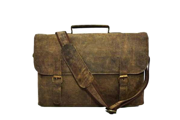 Vintage Leather Waterproof Black Laptop Bag