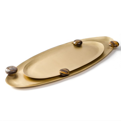 Heirloom Brass Tray, Orbit Serving Platter Large