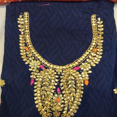 Blue Jaipur Bandhej Dress Material
