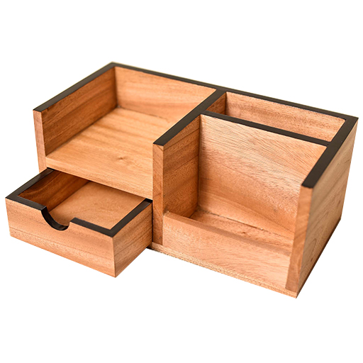 Wooden Desk Organiser Handcrafted