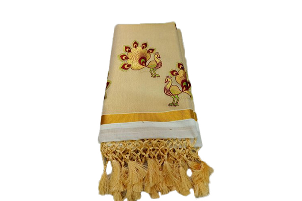 Embroidered Kerala Cotton Saree