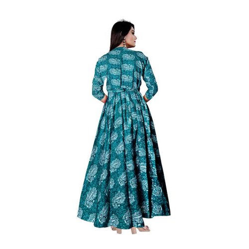 Rajasthani Hand Block Boota Print Rayon Dress