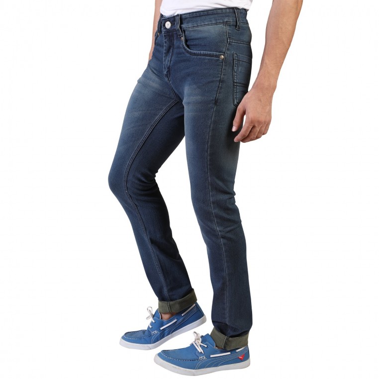 Men`s Blue Slim Fit Denim Vistara Jeans