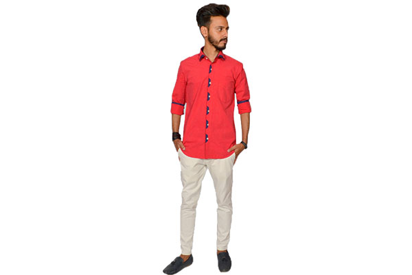 Vermillion Red Color Shirt