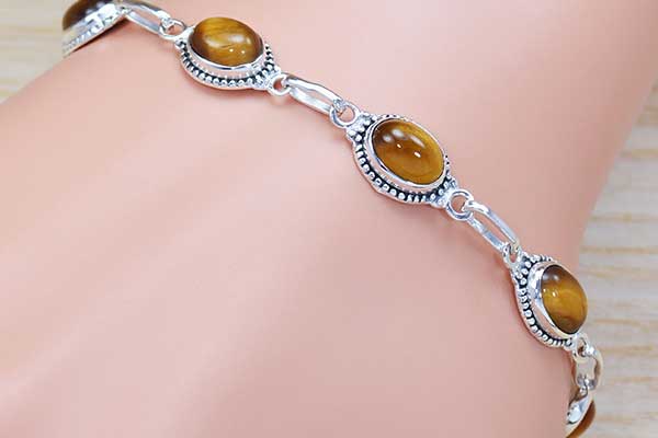 Wholesale Tiger Eye Silver Bracelet