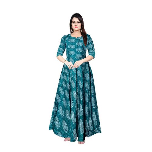 Rajasthani Hand Block Boota Print Rayon Dress
