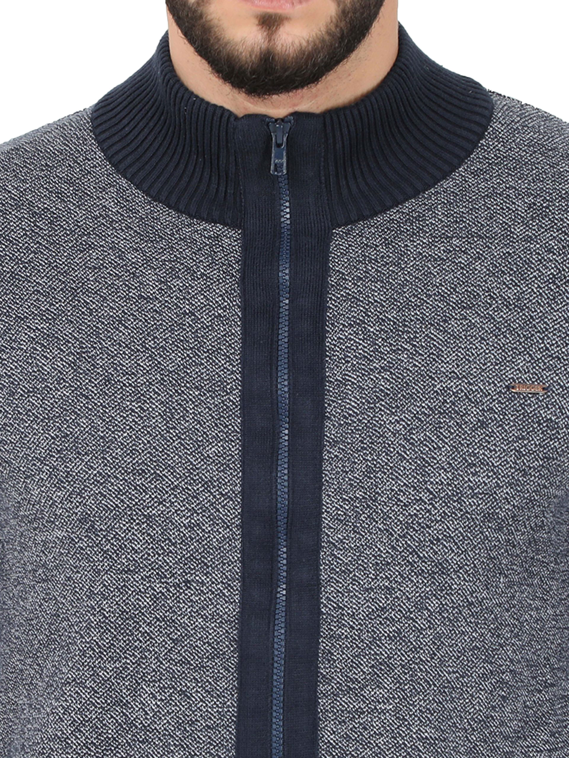 Sweatshirt Zipper Full Sleeve Grey/Navy