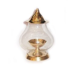 Glass Gold Plated Akhand Diya