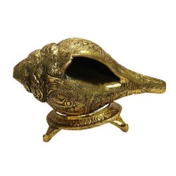 AJN-109 Brass Shankh with Holder