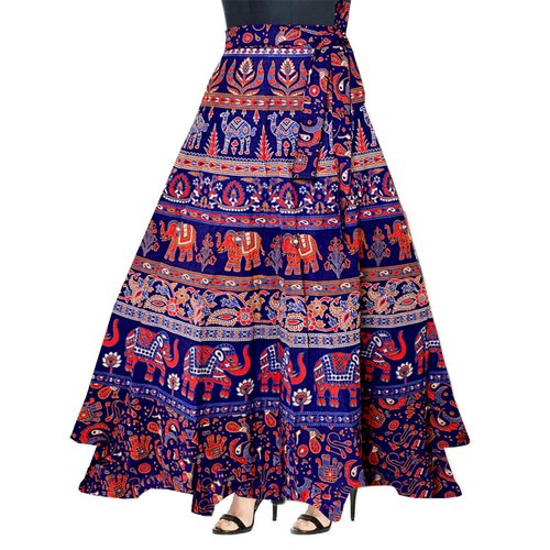 Rajasthani Camel Printed Cotton Wrap Around Skirt