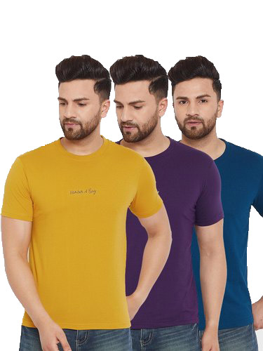 Harbornbay Men Pack of 3 Solid Round Neck T-shirt