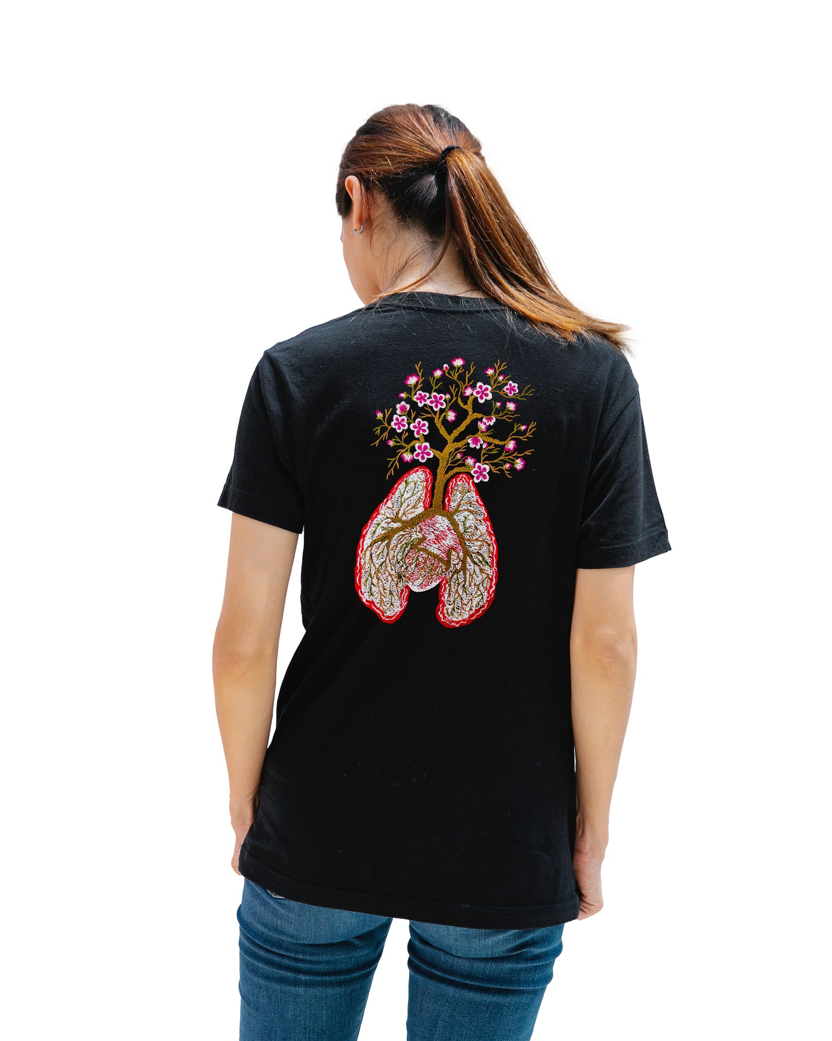 The Tree of Life Embroidered Artwork T-shirt For Women