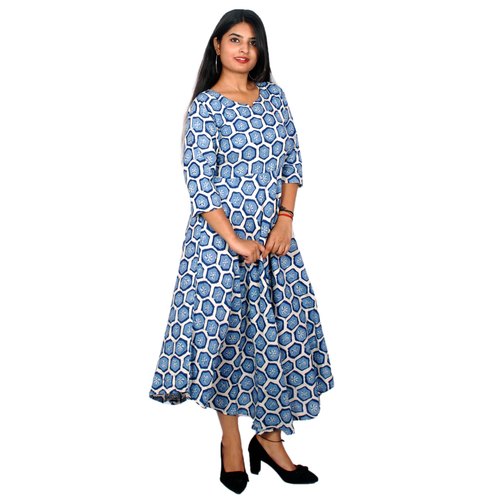 Rajasthani Indigo Print One Piece Dress