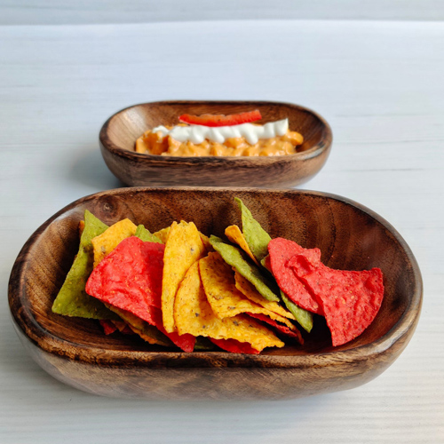 Oval Shape Wooden Bowls Set of 3