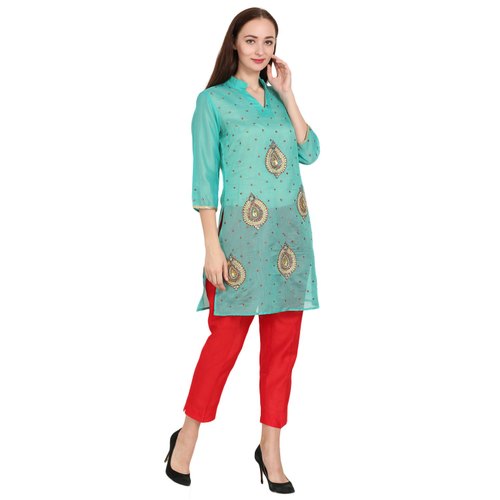 Ladies Designer Chanderi Cotton Kurti