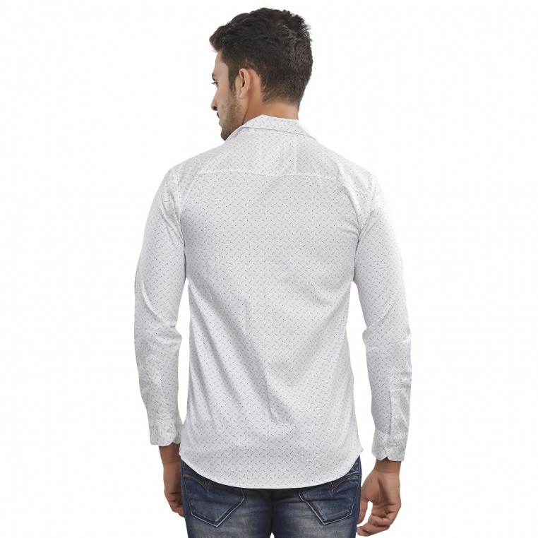 Royal Spider Men`s Stylish White Casual Shirt