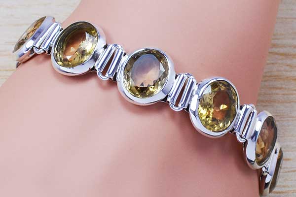 Wholesale 925 Silver Citrine Bangle