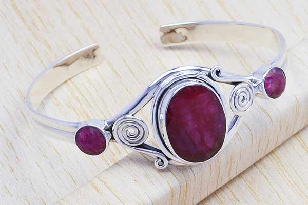 Ruby 925 Silver Bangle