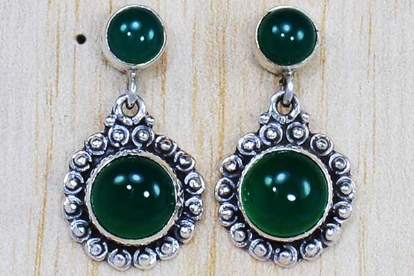Green Onyx Gemstone 925 Silver Bangle