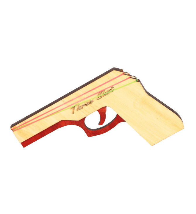 Wooden Toy Guns 3 Shot Toy Gun