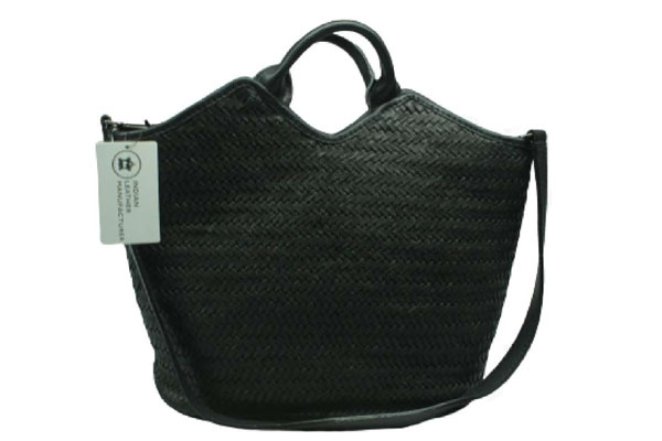 Woven Leather Shoulder Bag