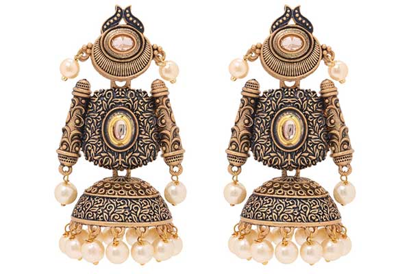 Antique Kundan Stone Earrings