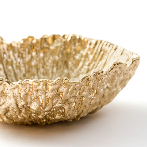 Heirloom Gold Serving Bowls, Organic shape Large