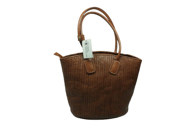 Woven Leather Shoulder Bag