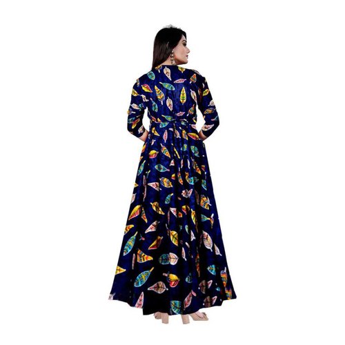 Jaipuri Leaf Printed Rayon Dress