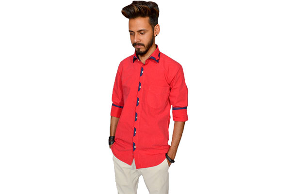 Vermillion Red Color Shirt