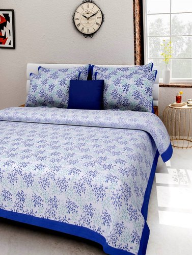 90By100 Inches Lehariya Print Double Bedsheet With 2 Pillow Covers