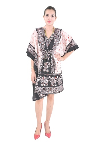 Indian Black Elephant Cotton Wear Kaftan