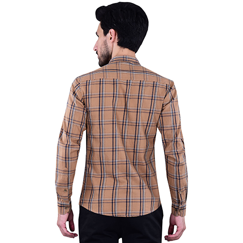 Brown Check Shirt 100% Cotton Youth Fit