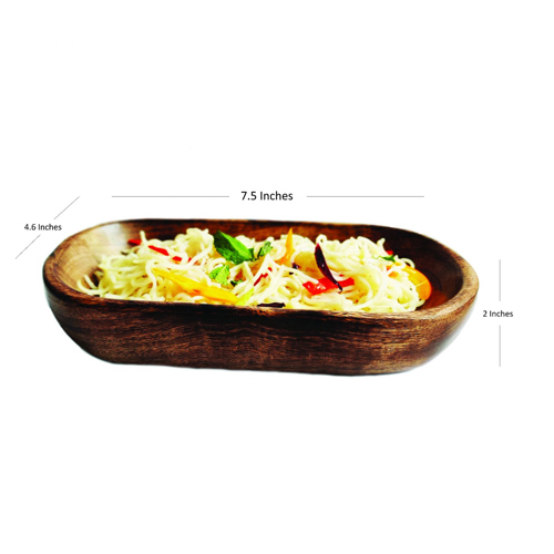 Oval Shape Wooden Bowls Set of 3