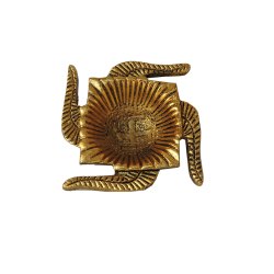 Brass Swastik Shaped Diya Holder