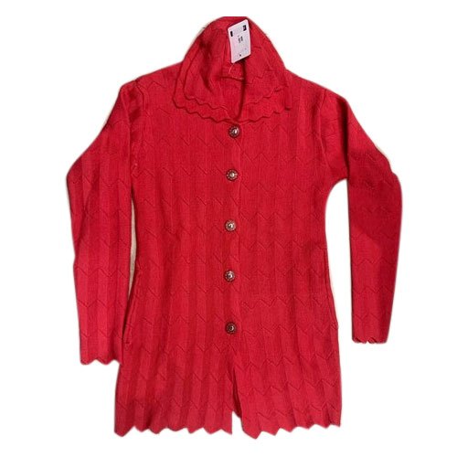 Ladies Cut Work Woolen Cardigan