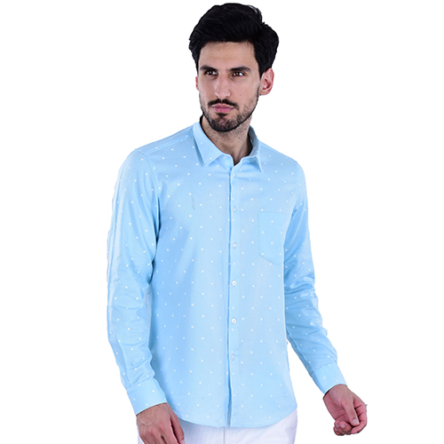 Blue Printed Shirt 100% Cotton Youth Fit